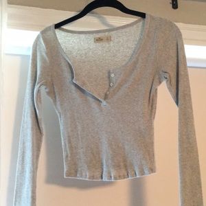 Grey Cropped Long Sleeve